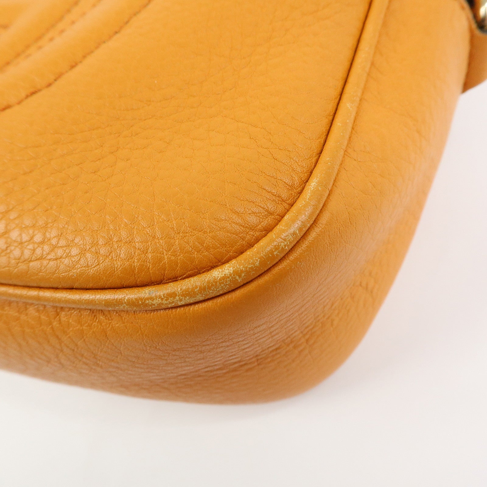 GUCCI SOHO Leather Shoulder Bag Crossbody Bag Orange 308864