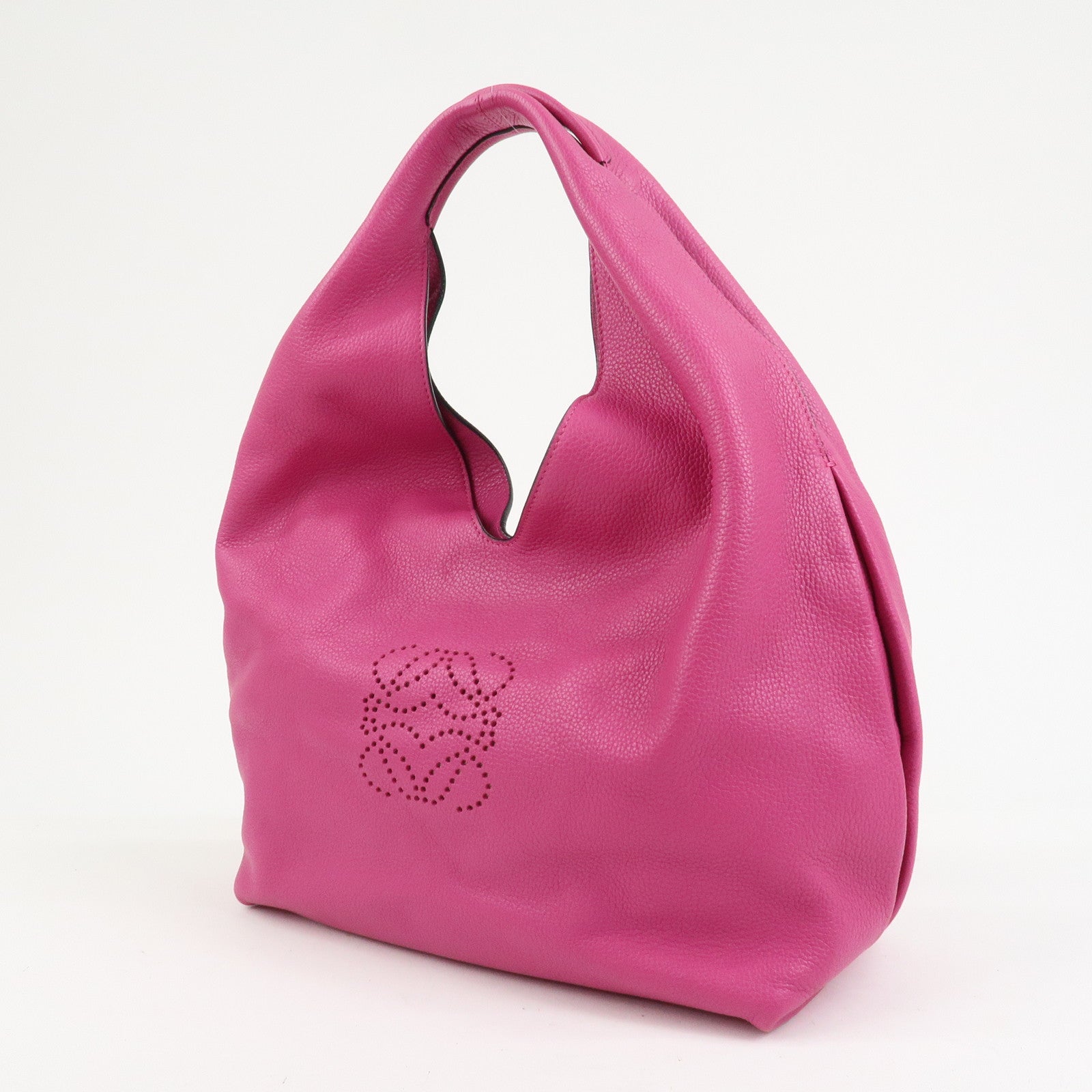 LOEWE Logo Dunas Anagram Leather Hand Bag Shoulder Bag Pink