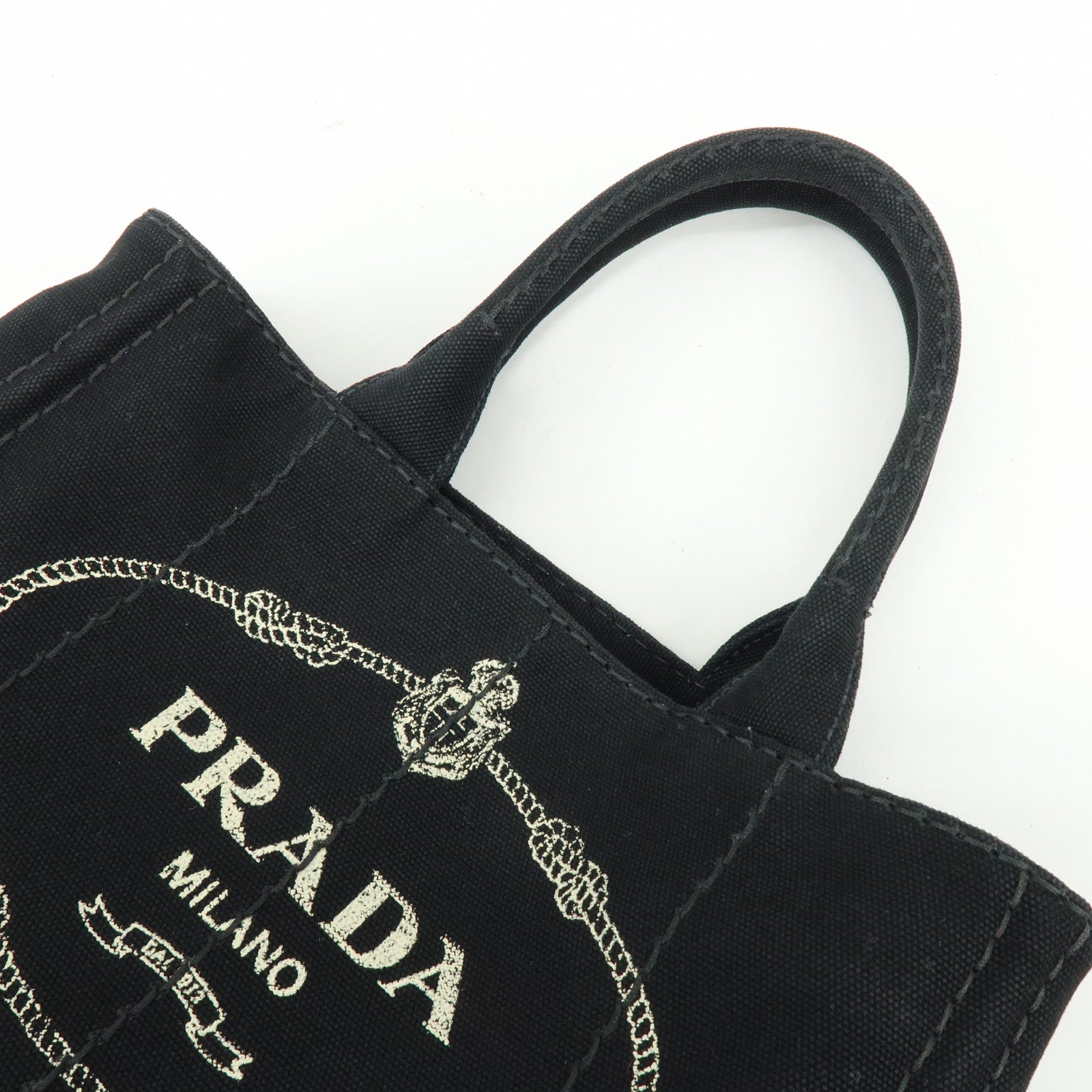 PRADA Triangle Logo Canapa Mini Canvas 2Way Bag Hand Bag 1BG439