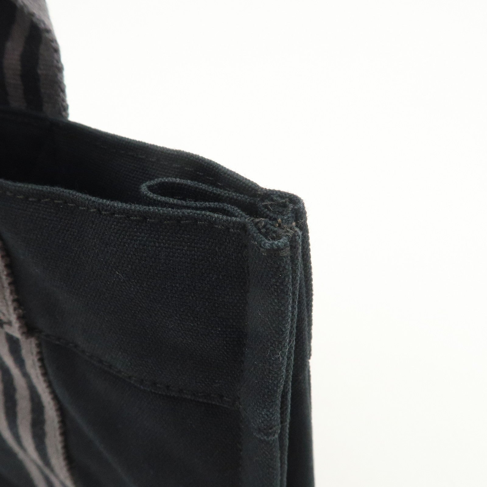 HERMES Fourre Tout PM Cotton Tote Bag Hand Bag Black