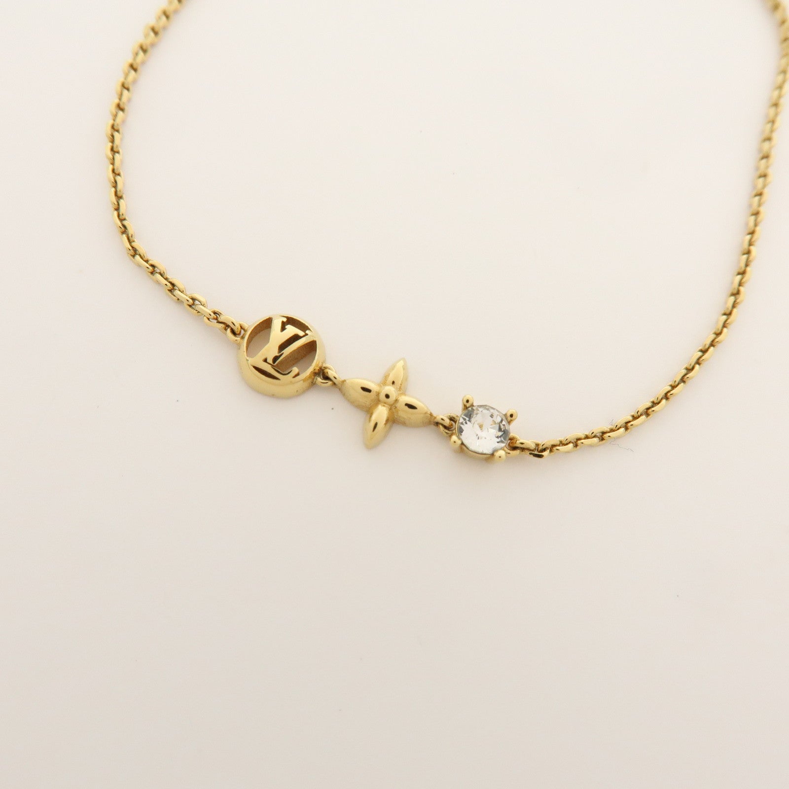 Louis Vuitton Petit Louis Metal Strass Bracelet Gold M00374