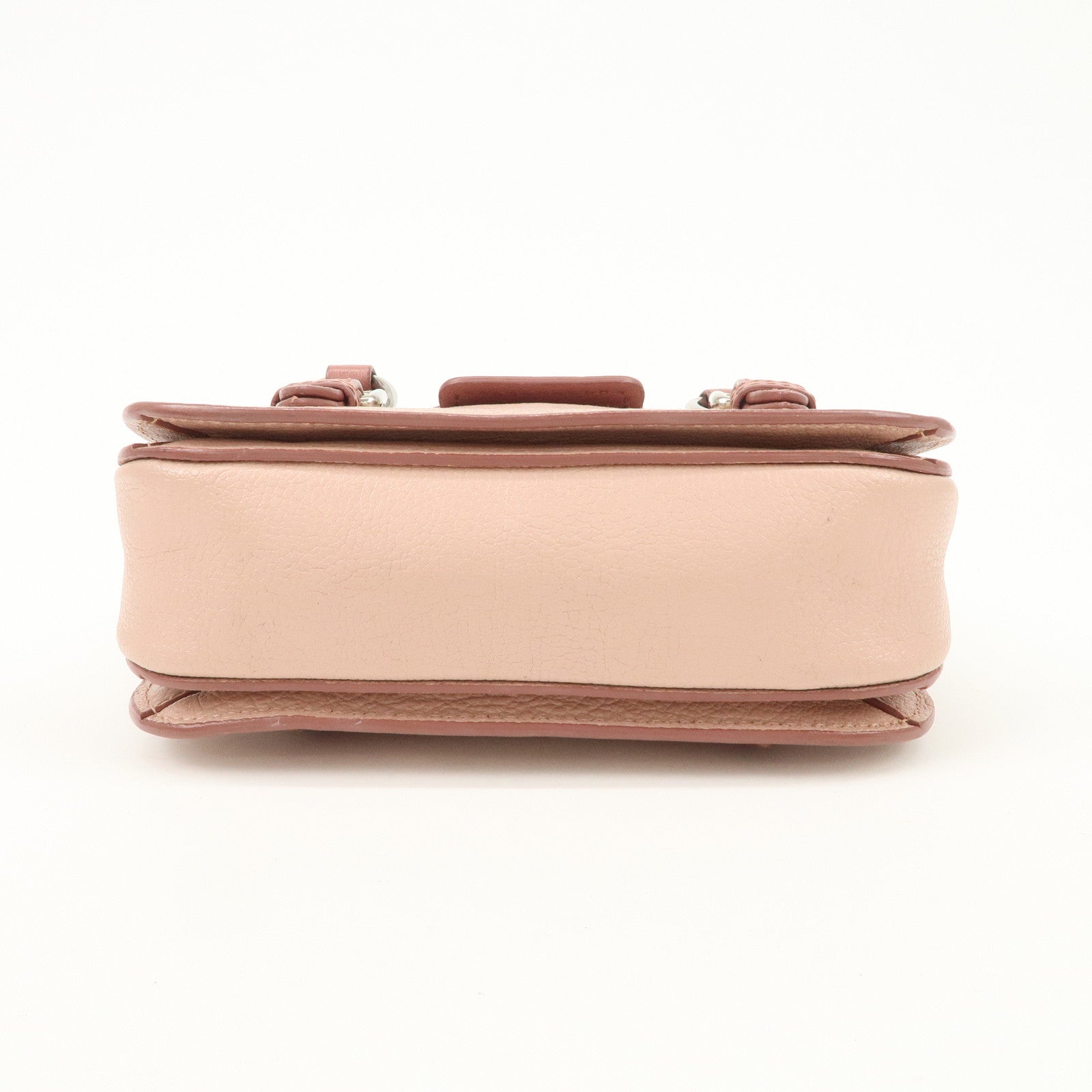 MIU MIU Madras Leather 2WAY Bag Hand Bag Shoulder Bag Pink RN1020