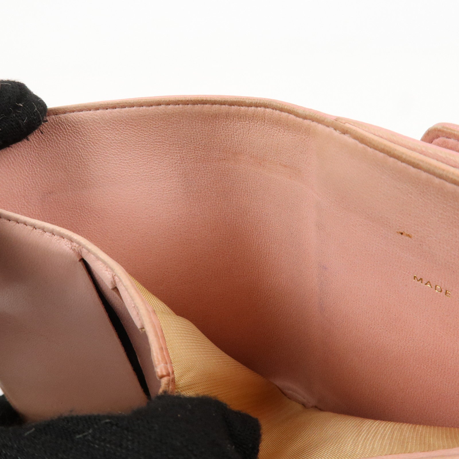 CHANEL COCO Mark Caviarskin Double Hook Wallet Pink A13496 Used