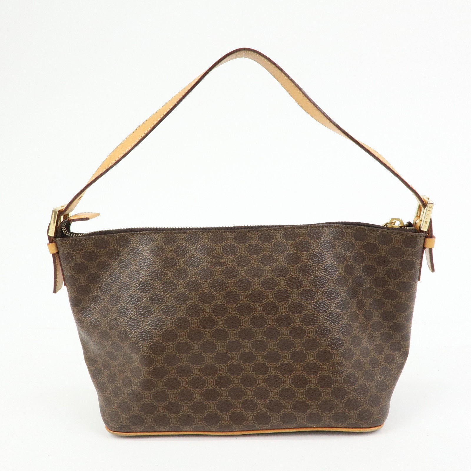 CELINE Macadam PVC Leather Shoulder Bag Hand Bag Brown