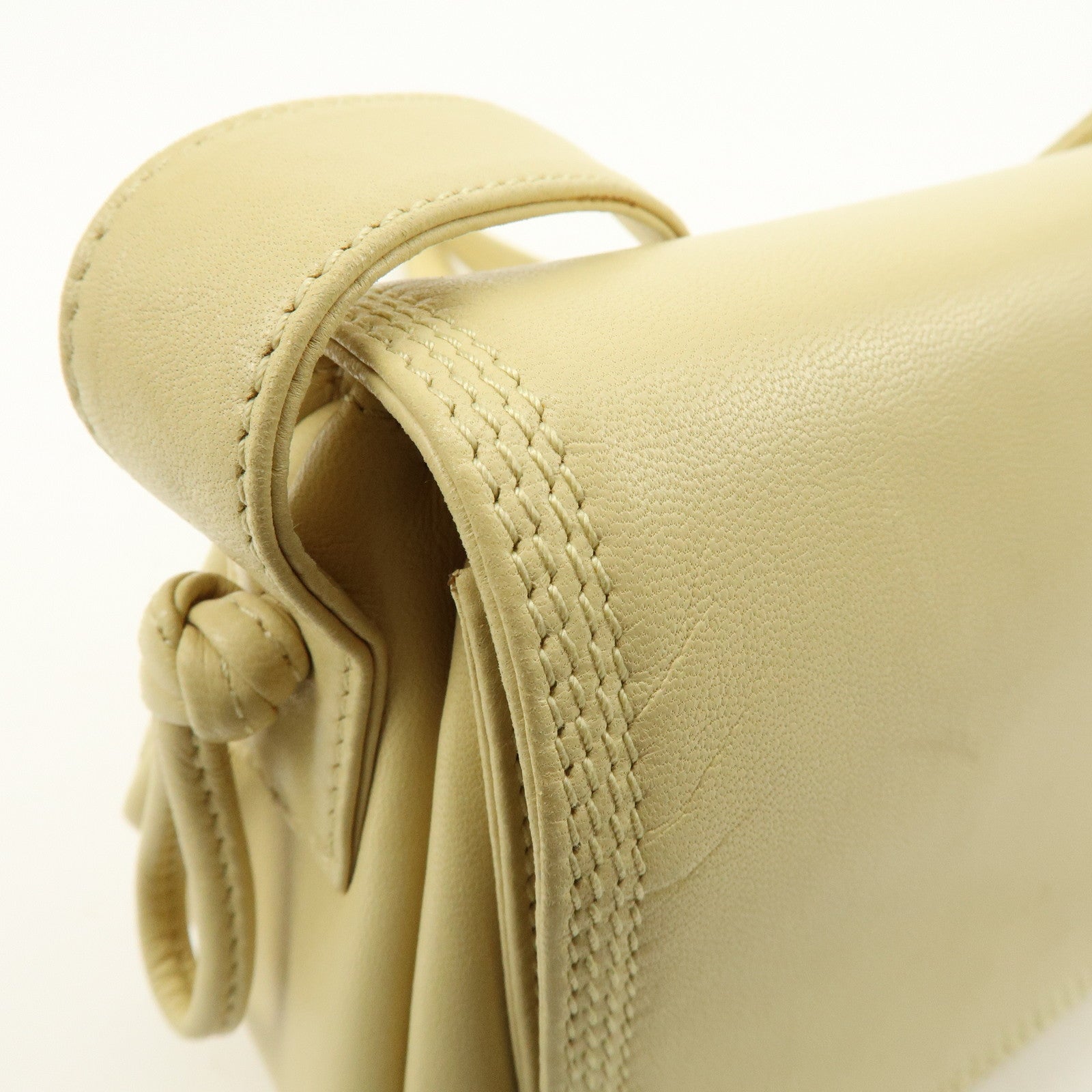LOEWE Anagram Leather Shoulder Bag Crossbody Bag Beige