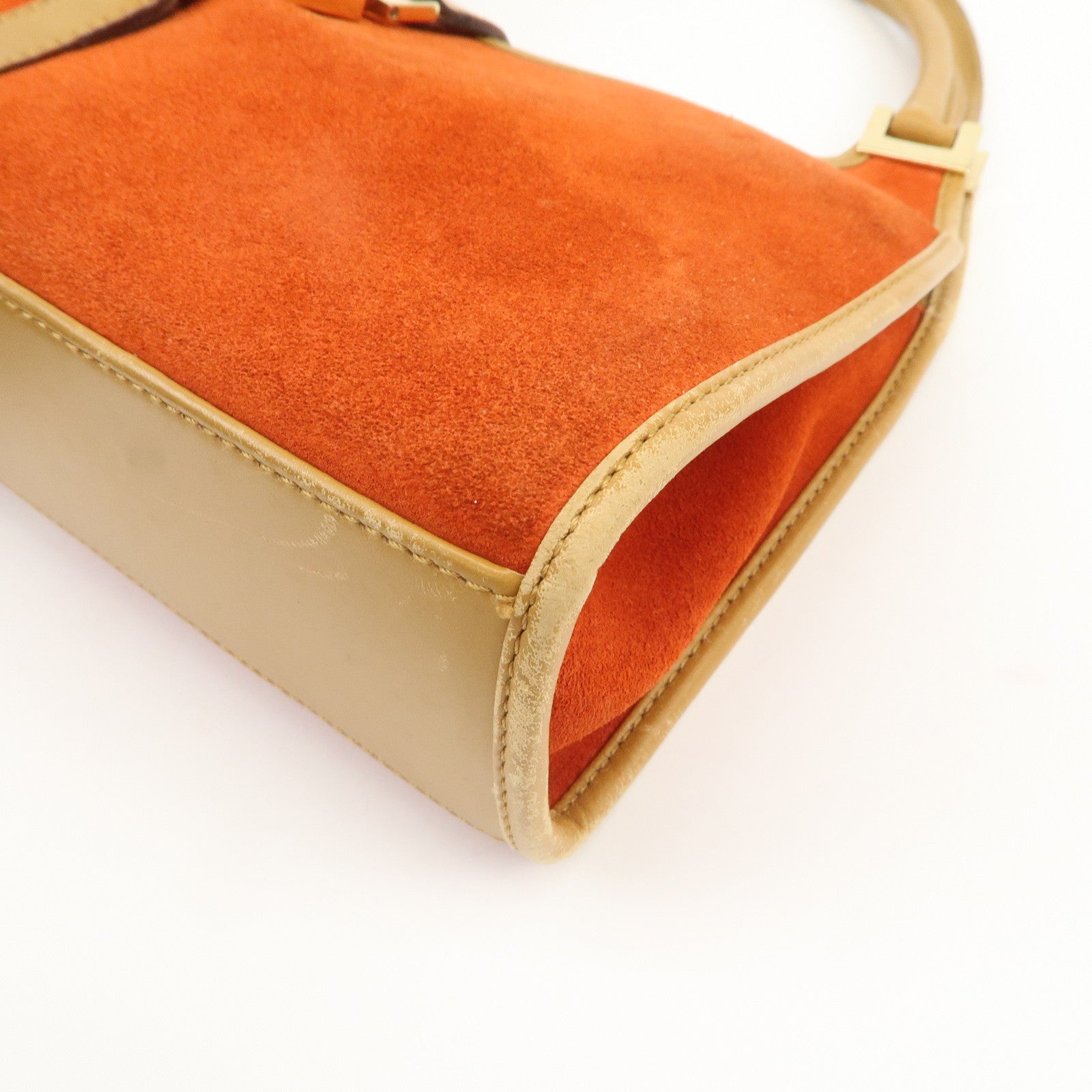 GUCCI Jackie Suede Leather Shoulder Bag Hand Bag Orange 002.1068