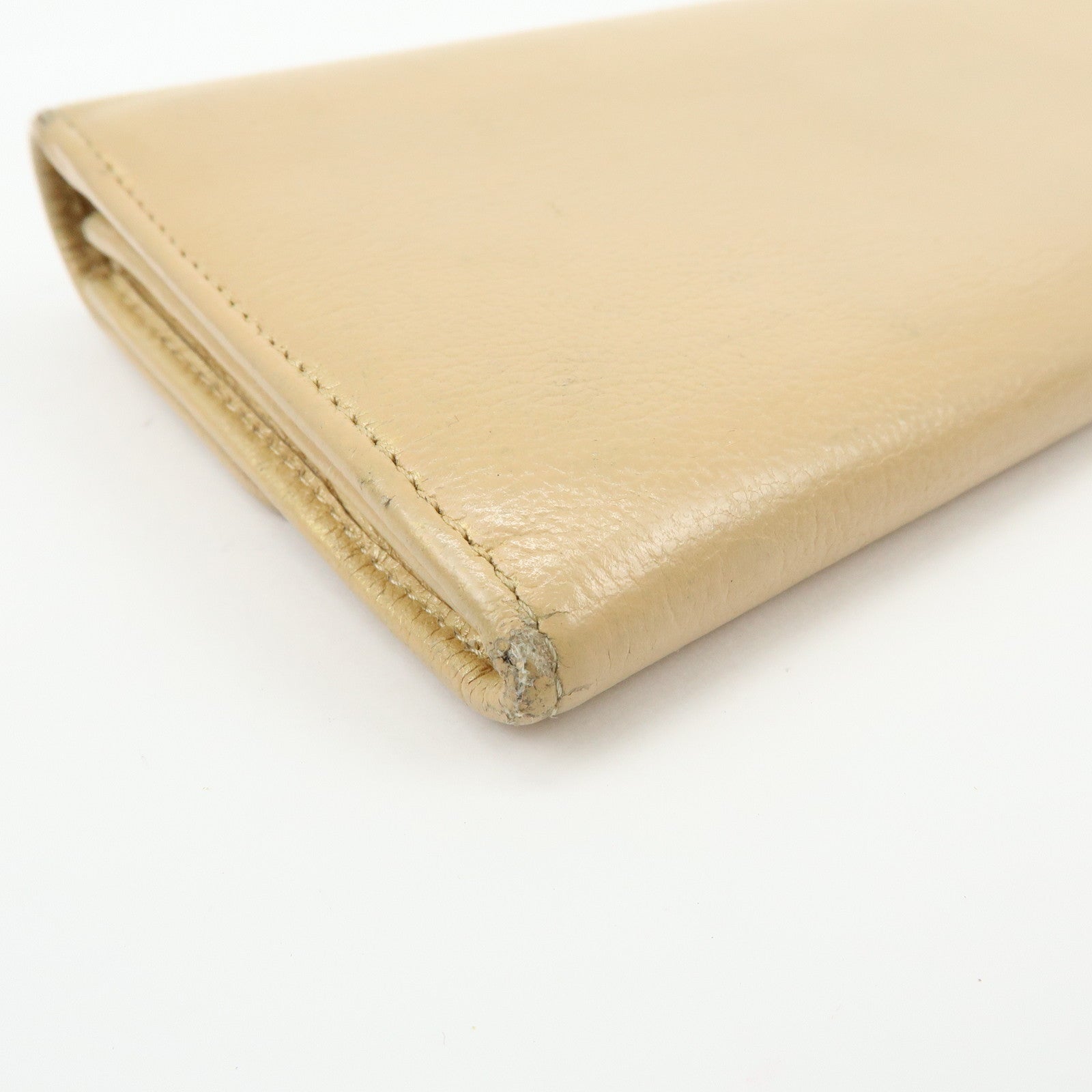 Chanel Camellia Calf Leather Long Flap Wallet Beige