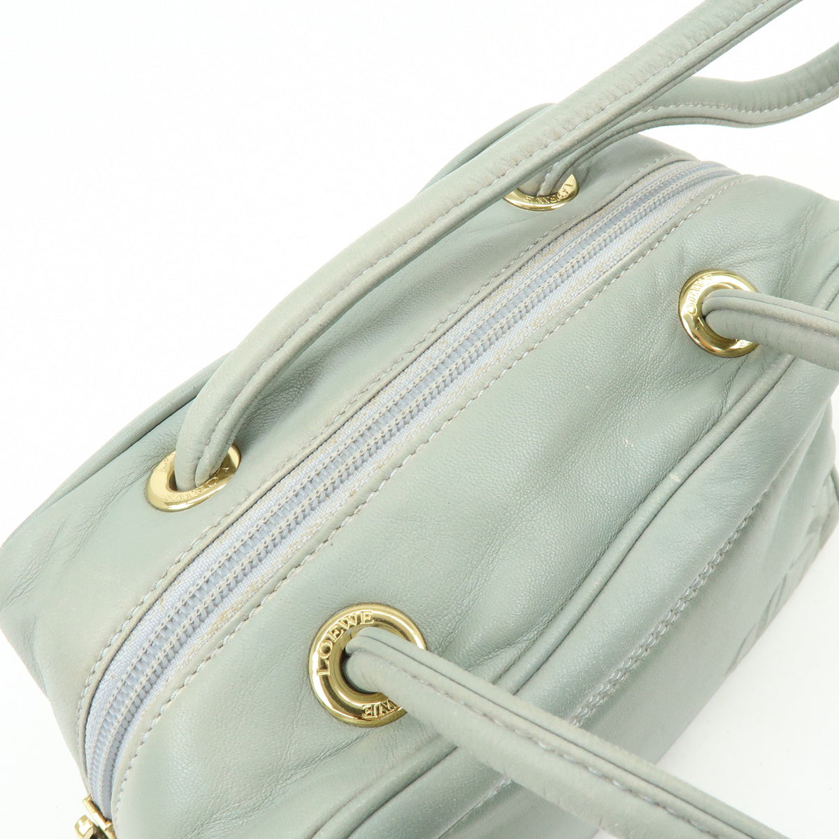 LOEWE Anagram Nappa Leather Mini Hand Bag Blue