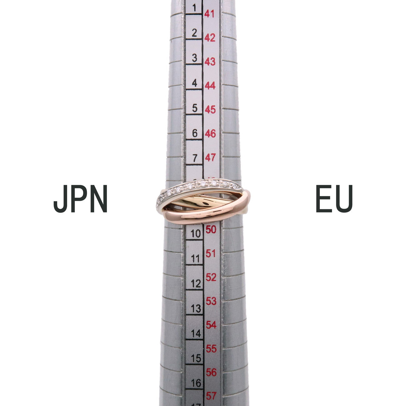 Ponte Vecchio Diamond Ring 750YG/PG/WG Yellow Rose White Gold US5