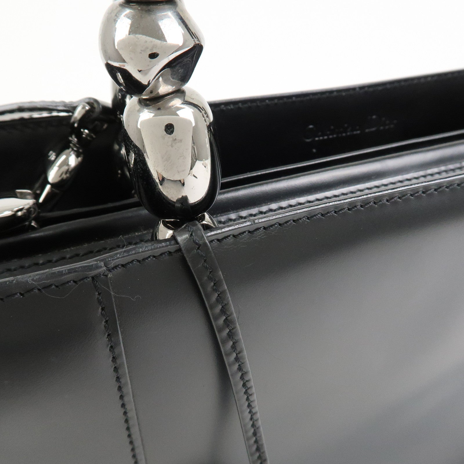 Christian Dior Maris Pearl Leather 2 Way Bag Hand Bag Shoulder Bag
