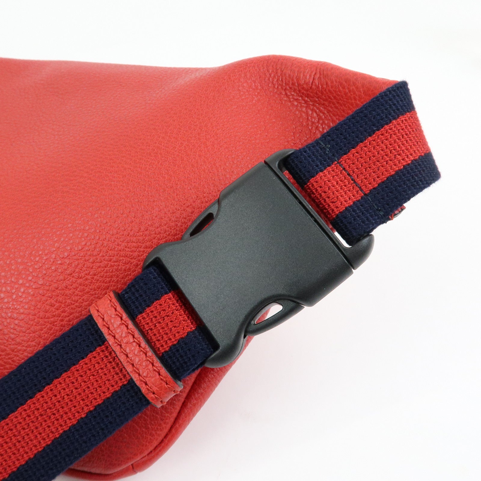 GUCCI Sherry Leather Waist Bag Crossbody Bag Red 530412