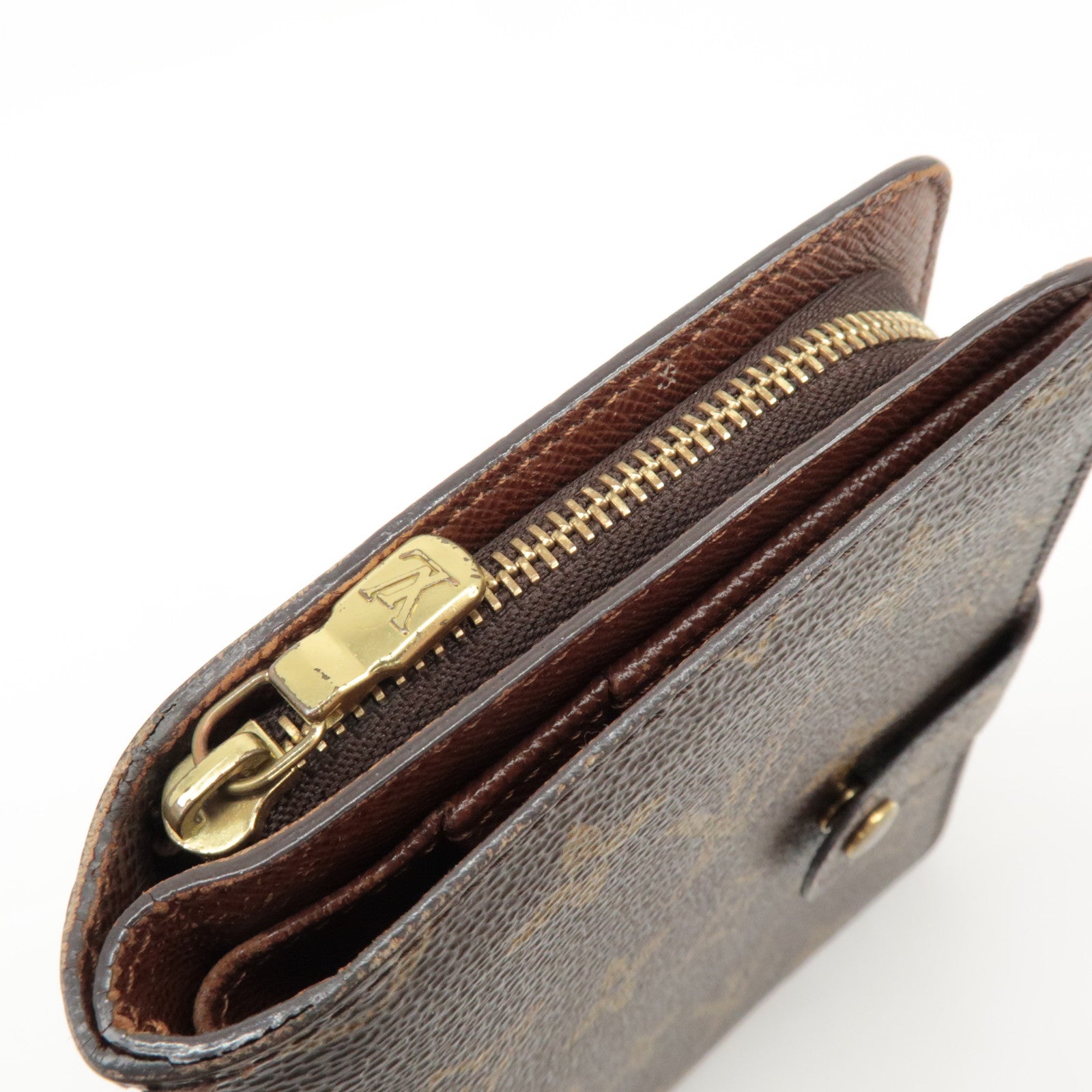 Louis Vuitton Monogram Porte Papier Zip Bi-fold Wallet Brown M61207 Used