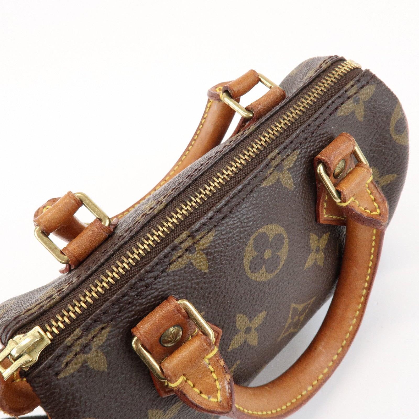 Louis Vuitton Monogram Mini Speedy Hand Bag Boston Bag Brown M41534