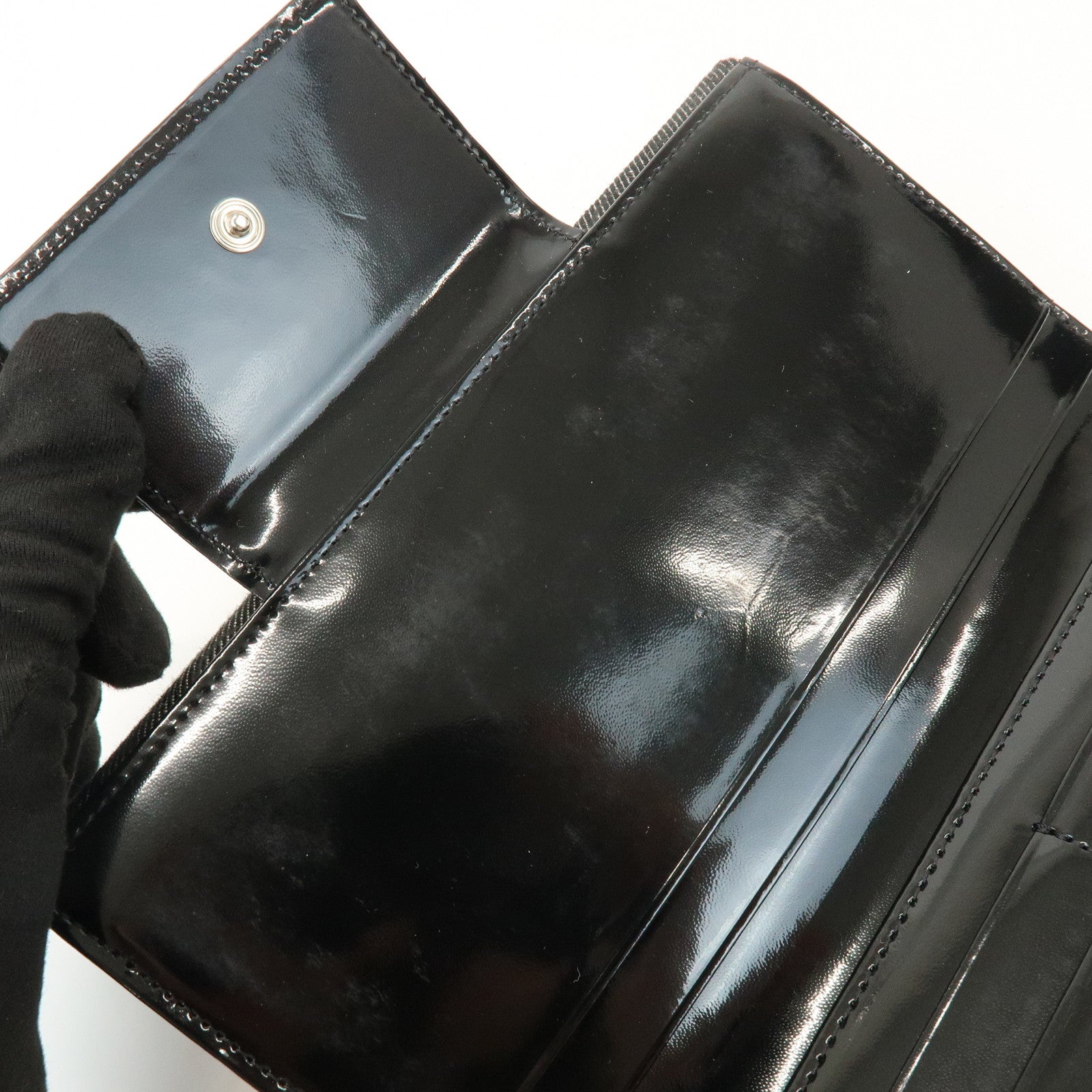 BVLGARI Logo Mania Canvas Leather Bi-fold Long Wallet Black