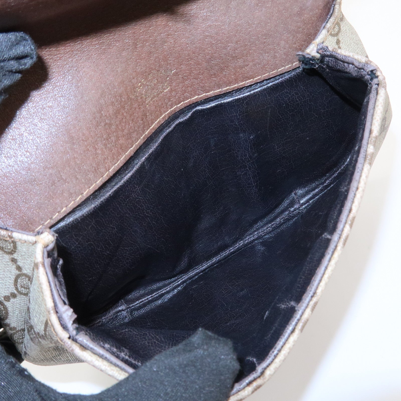 GUCCI Old Gucci GG Supreme Cosmetic Pouch Clutch Bag Beige