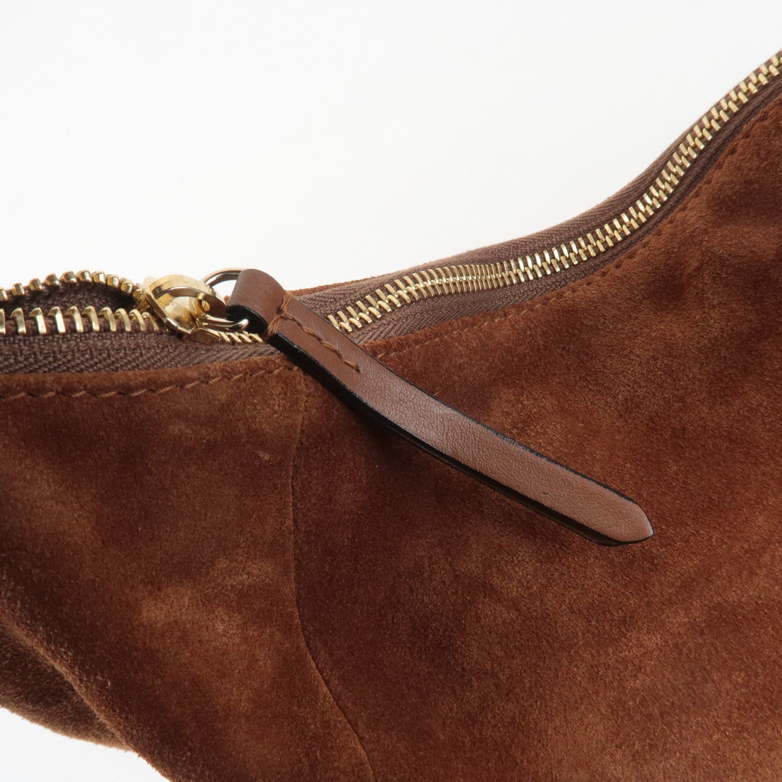 JIMMY CHOO Logo Suede Leather Shoulder Bag Hand Bag Brown Used