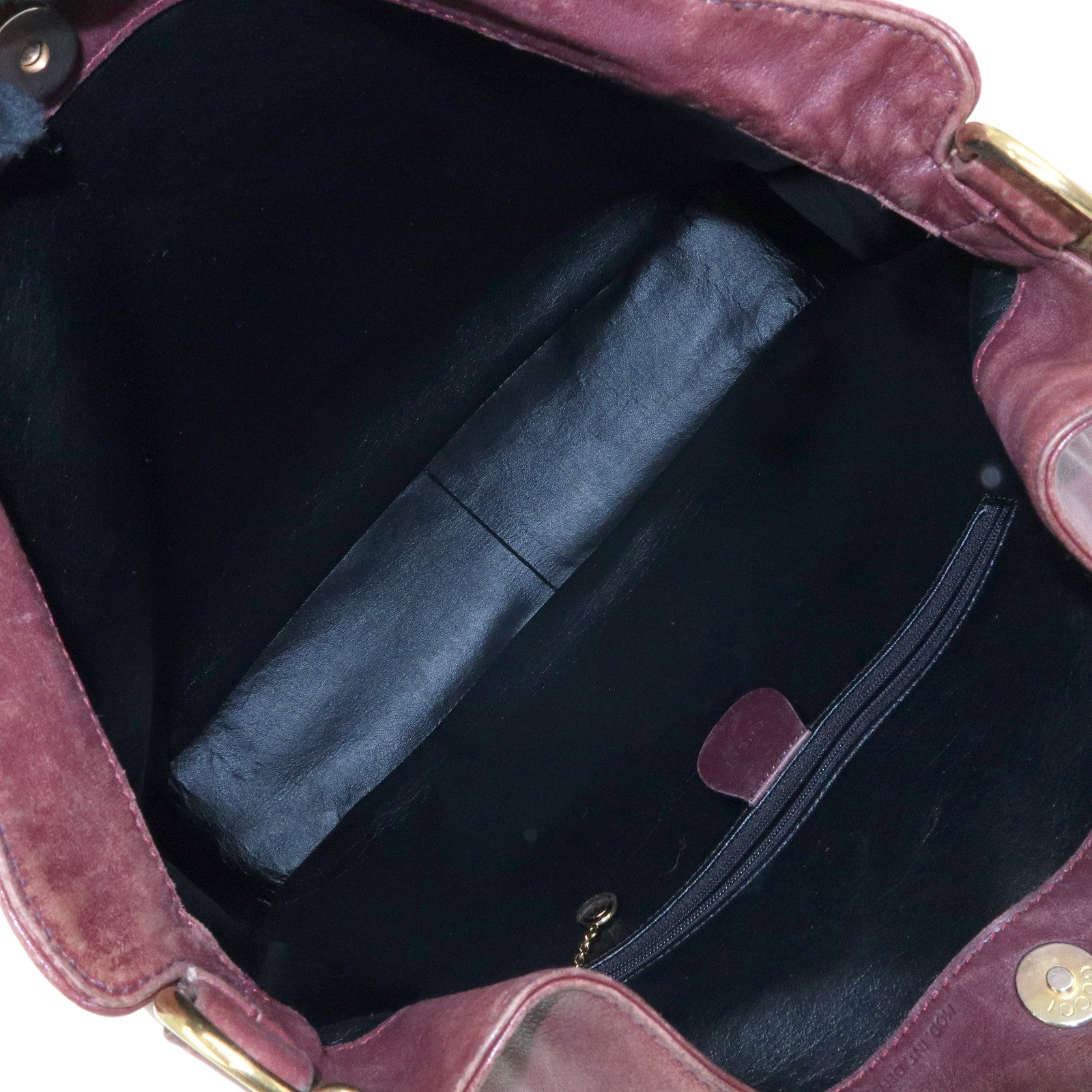 GUCCI Bamboo Leather 2Way Bag Hand Shoulder Bag Bordeaux 001・1577