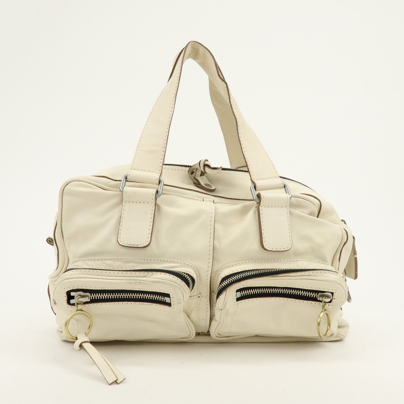 Chloe Betty Leather Shoulder Bag Satchel Bag Ivory