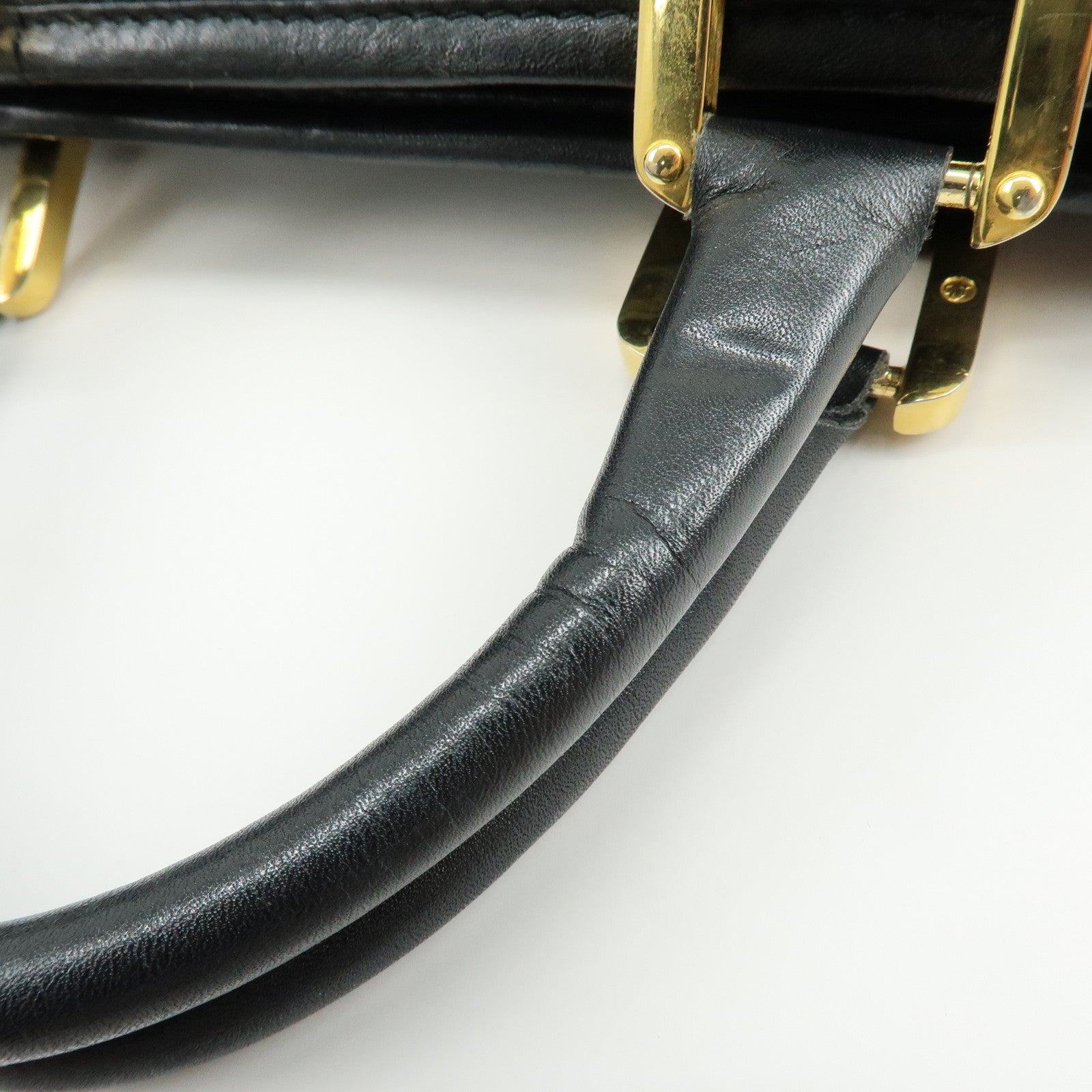 LOEWE Anagram Amazona36 Leather Hand Bag Boston Bag Black