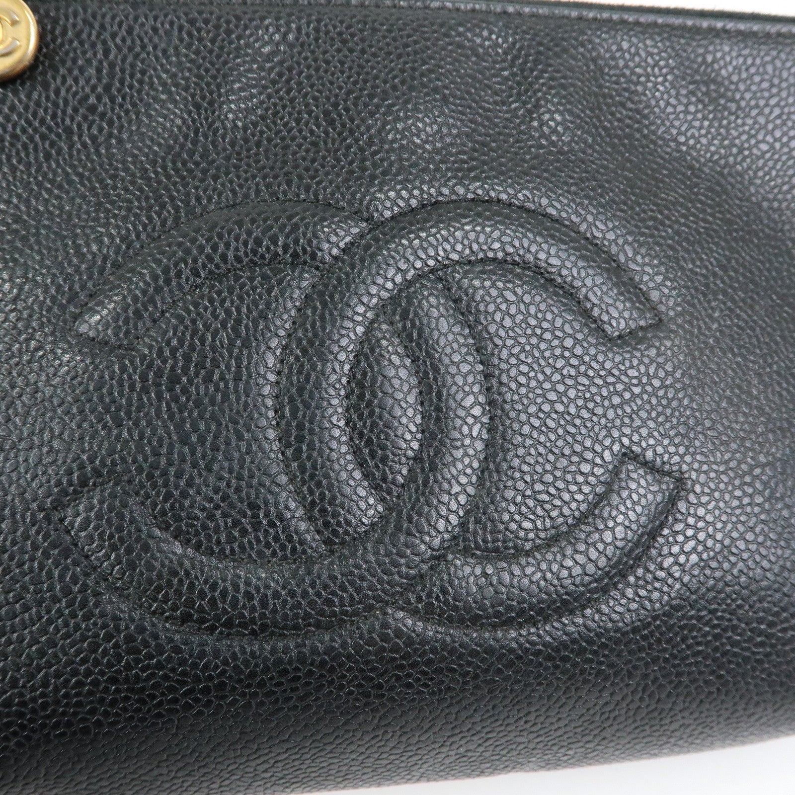 CHANEL COCO Mark Caviar Skin Cosmetic Pouch Makeup Bag Black