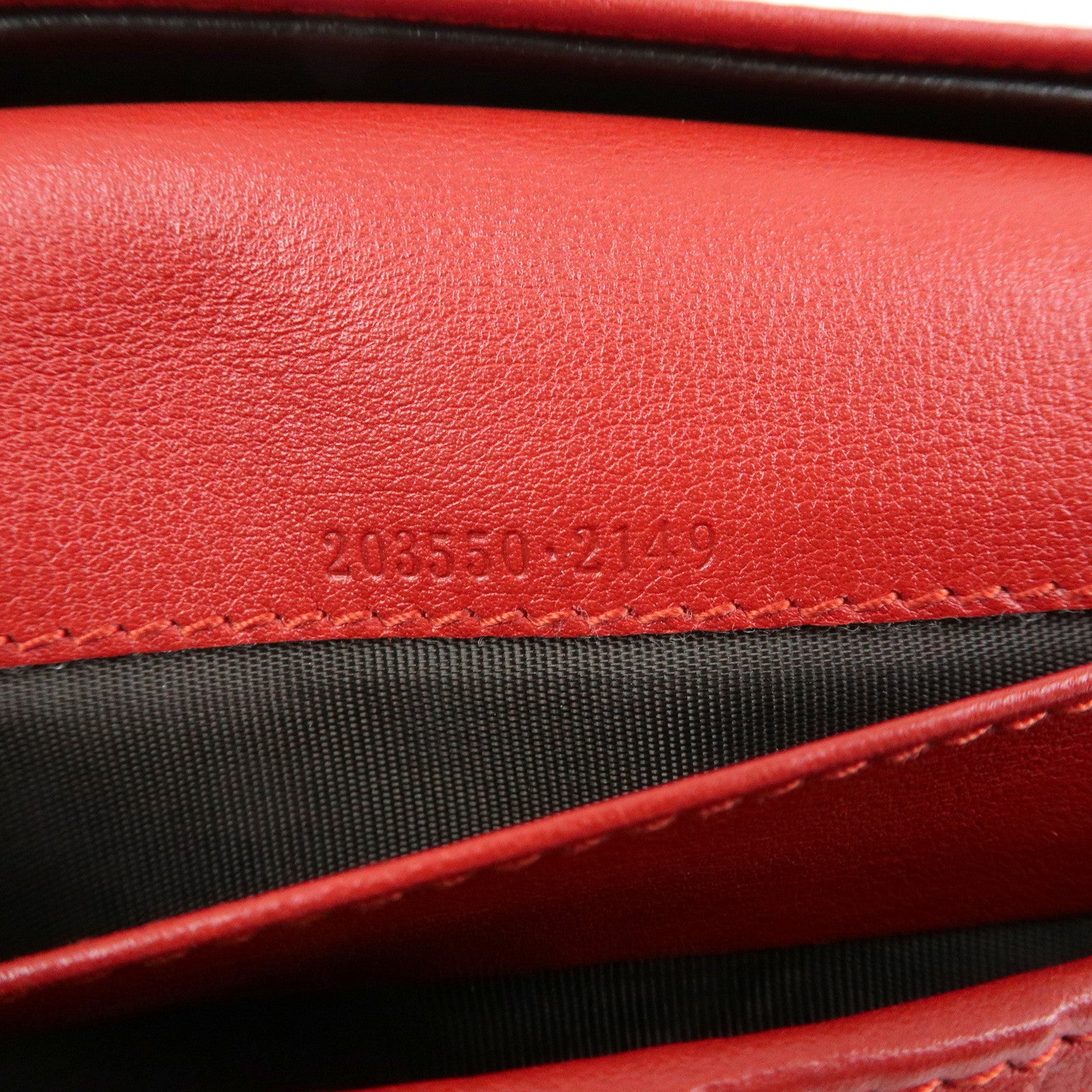 GUCCI Lovely Heart Microguccissima Leather Long Wallet Red 203550