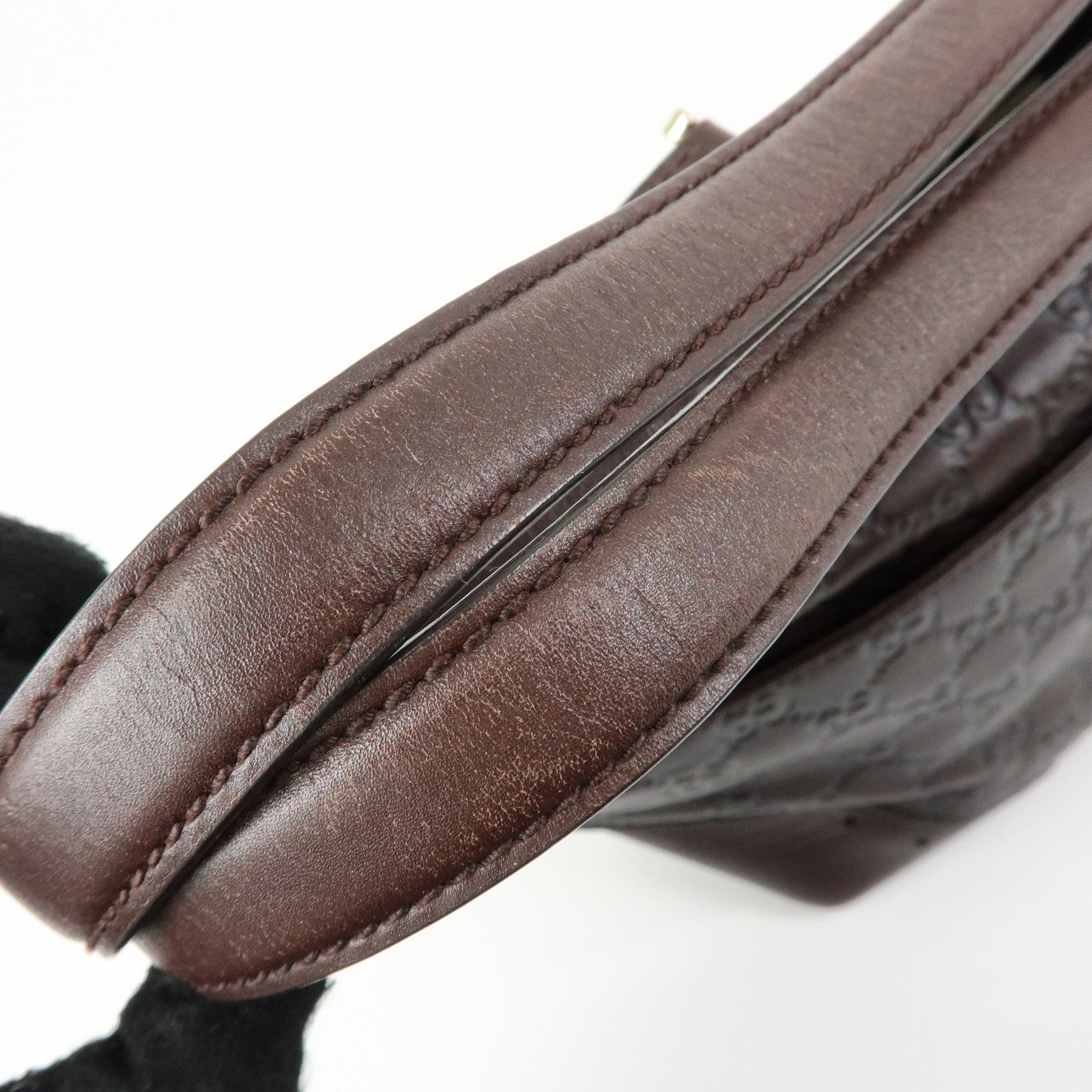 GUCCI Guccissima Leather Tote Bag Shoulder Bag Dark Brown 145993