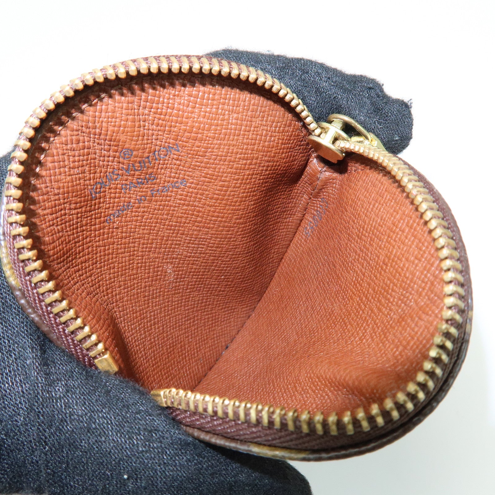 Louis Vuitton Monogram Porte Monnaie Rond Coin Case Brown M61926