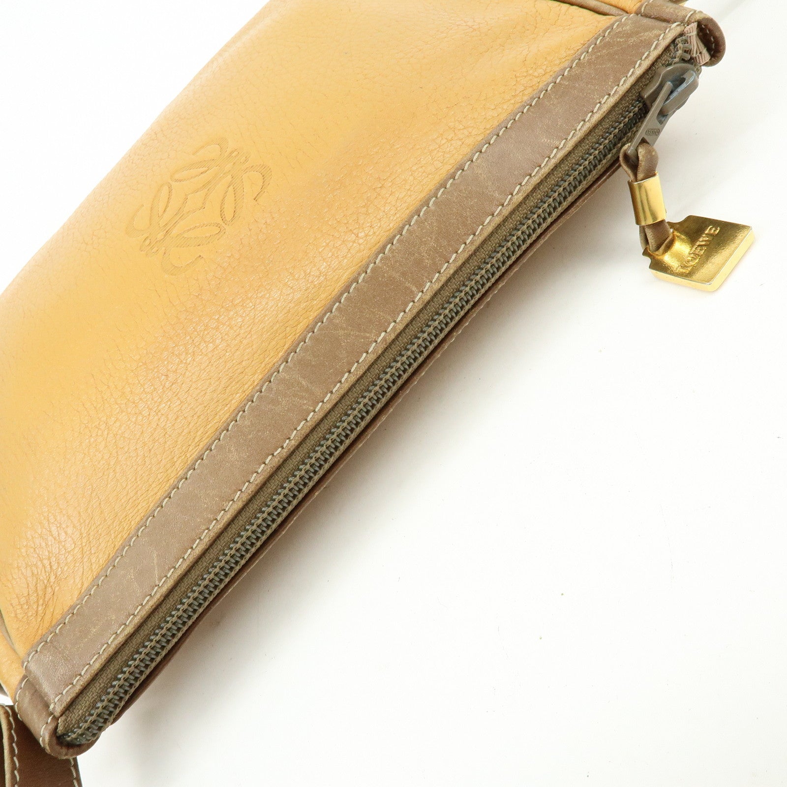 LOEWE Anagram Leather Shoulder Bag Crossbody Bag Brown