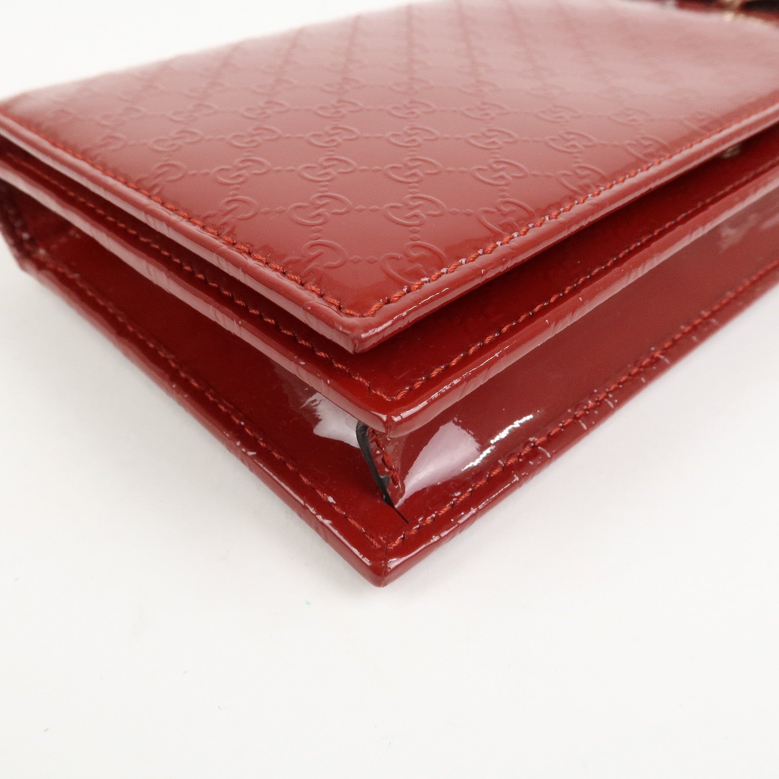 GUCCI Micro Guccissima Leather 2Way Bag Shoulder Bag Red 354086