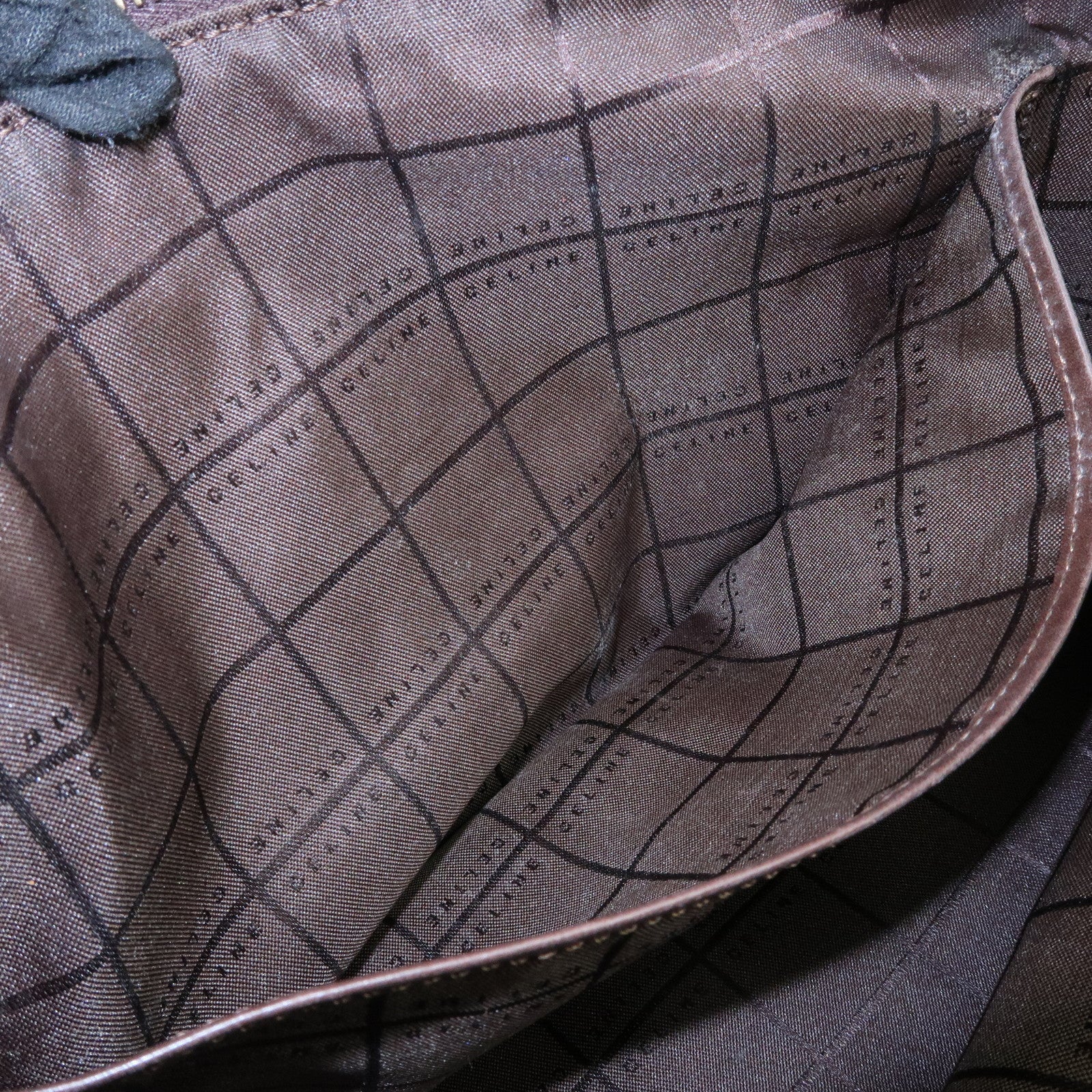 CELINE C Macadam Suede Leather Shoulder Bag Hand Bag Dark Brown