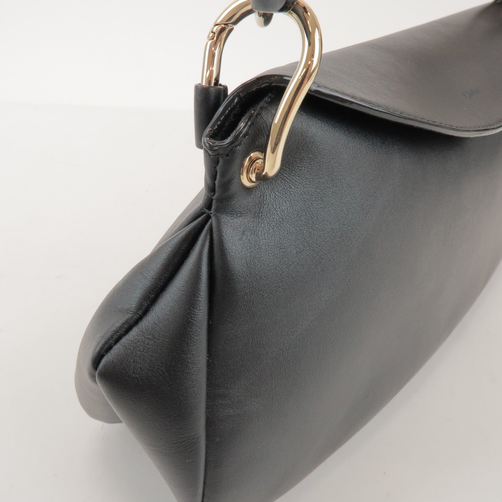Chloe Juana Leather Chain Shoulder Bag Hand Bag Black