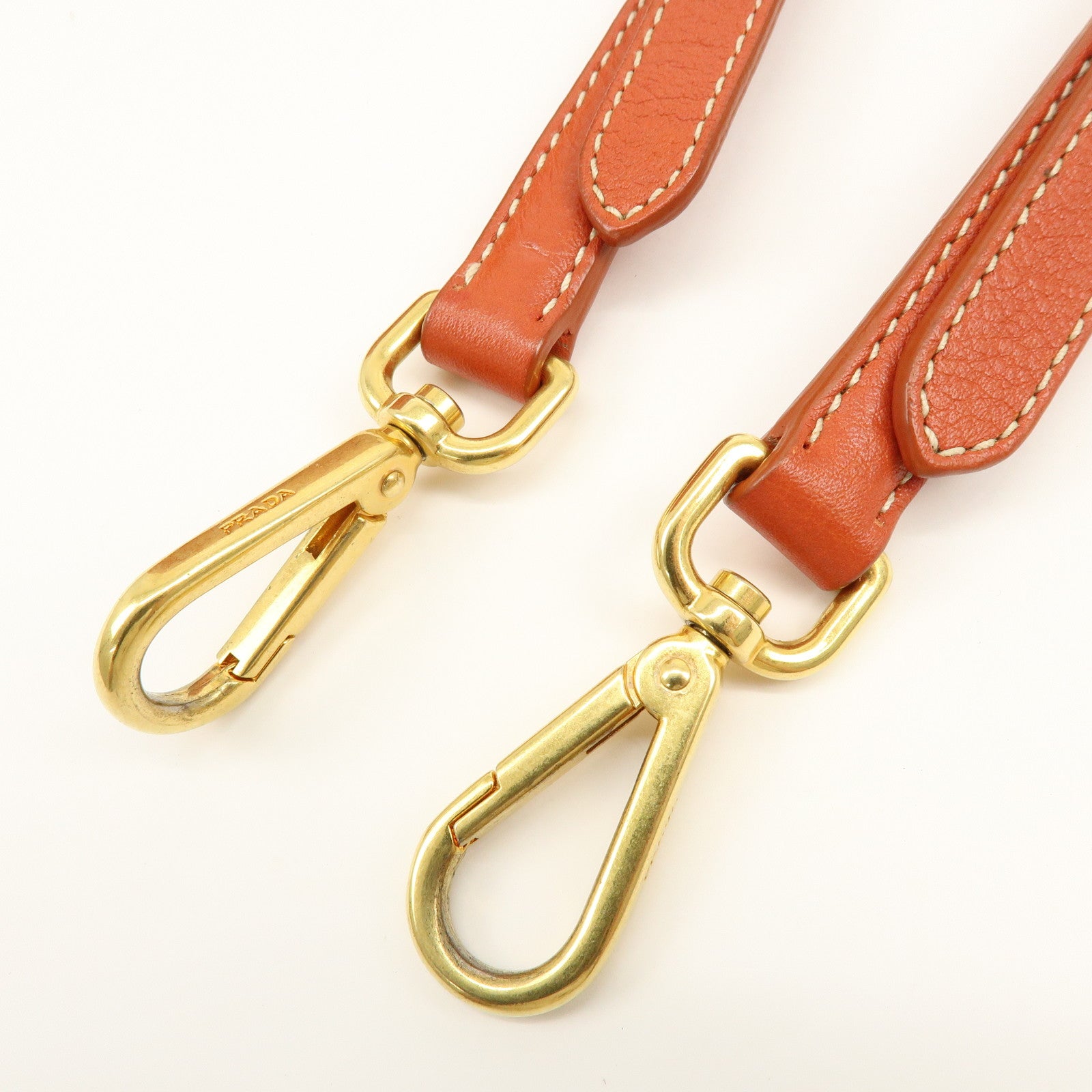 PRADA Logo Leather 2Way Bag Hand Bag Shoulder Bag Orange