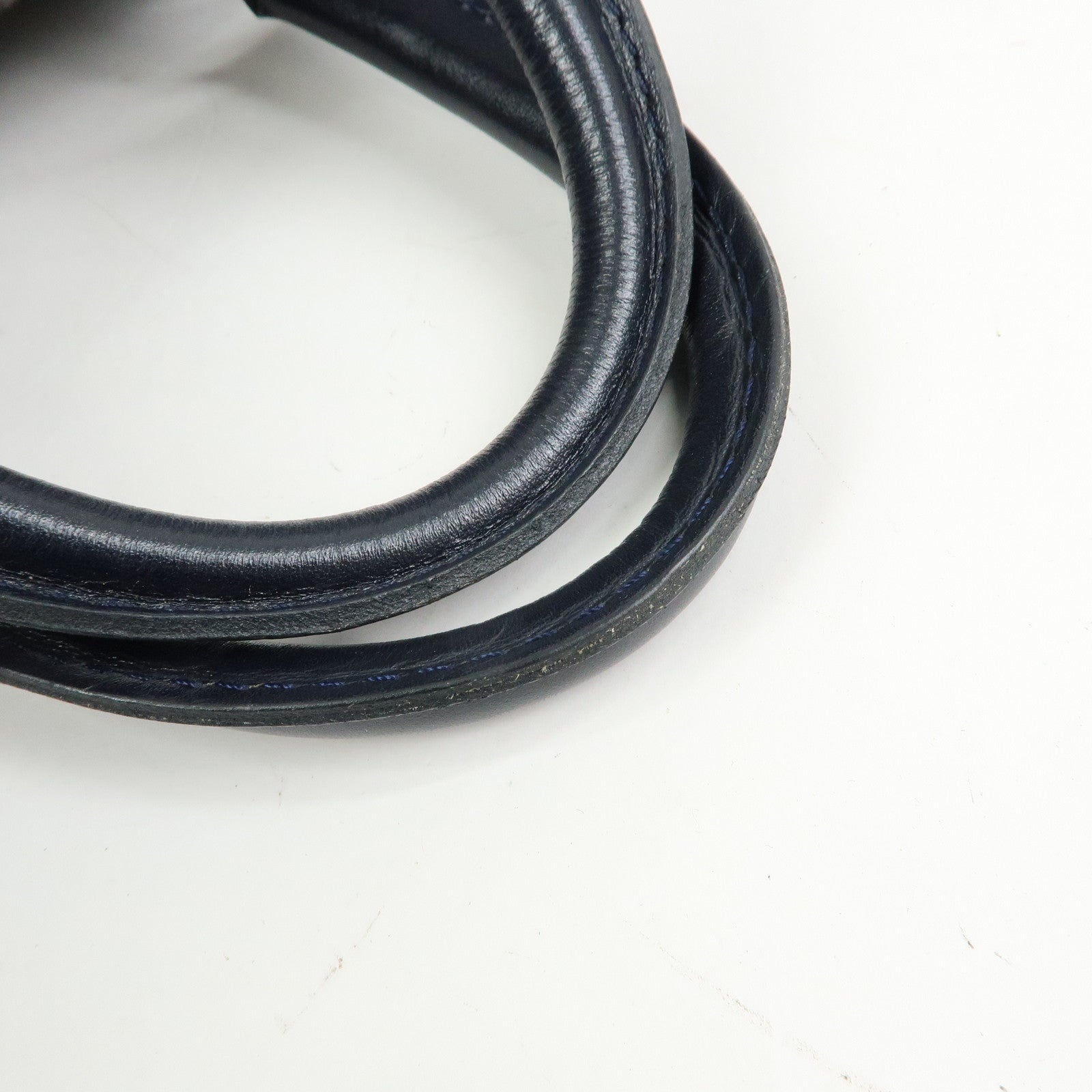 Christian Dior Trotter Jacquard Leather Boston Bag Hand Bag Navy