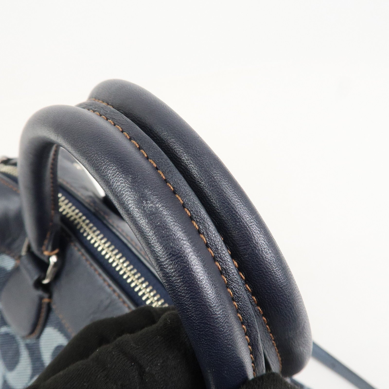 COACH Signature Denim Leather 2Way Bag Shoulder Bag Hand Bag