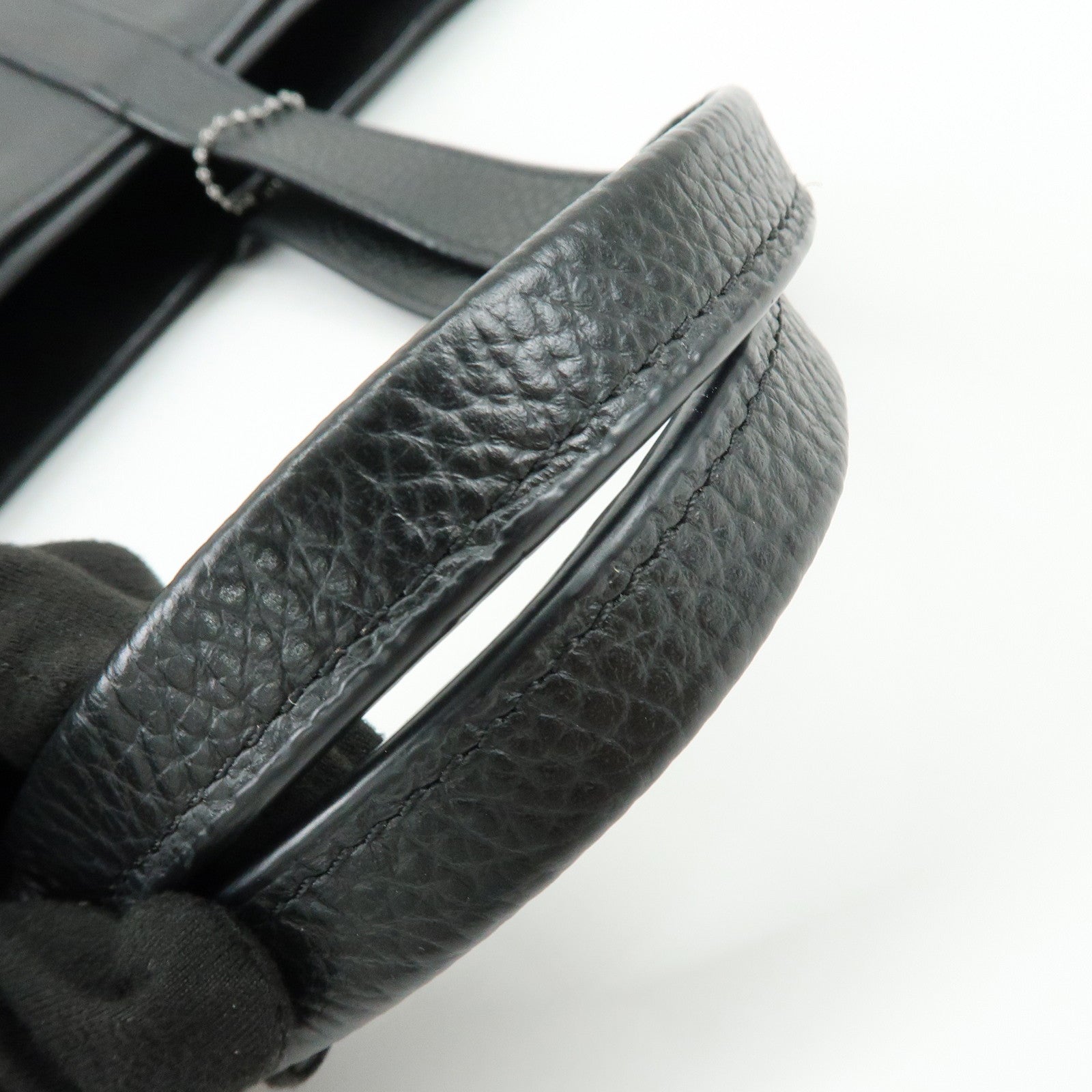 COACH Leather Tote Bag Hand Bag Shoulder Bag Black