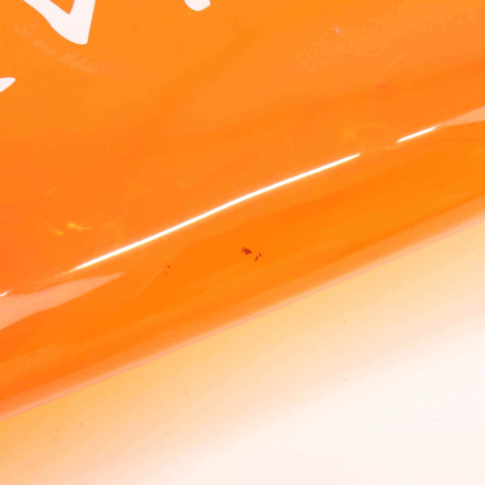 HERMES Kelly Vinyl Hand Bag Clear Orange