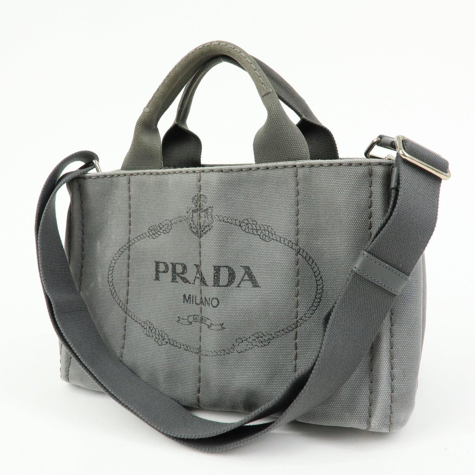 PRADA Canapa Mini Triangle Logo 2Way Bag Hand Shoulder Bag B2439G
