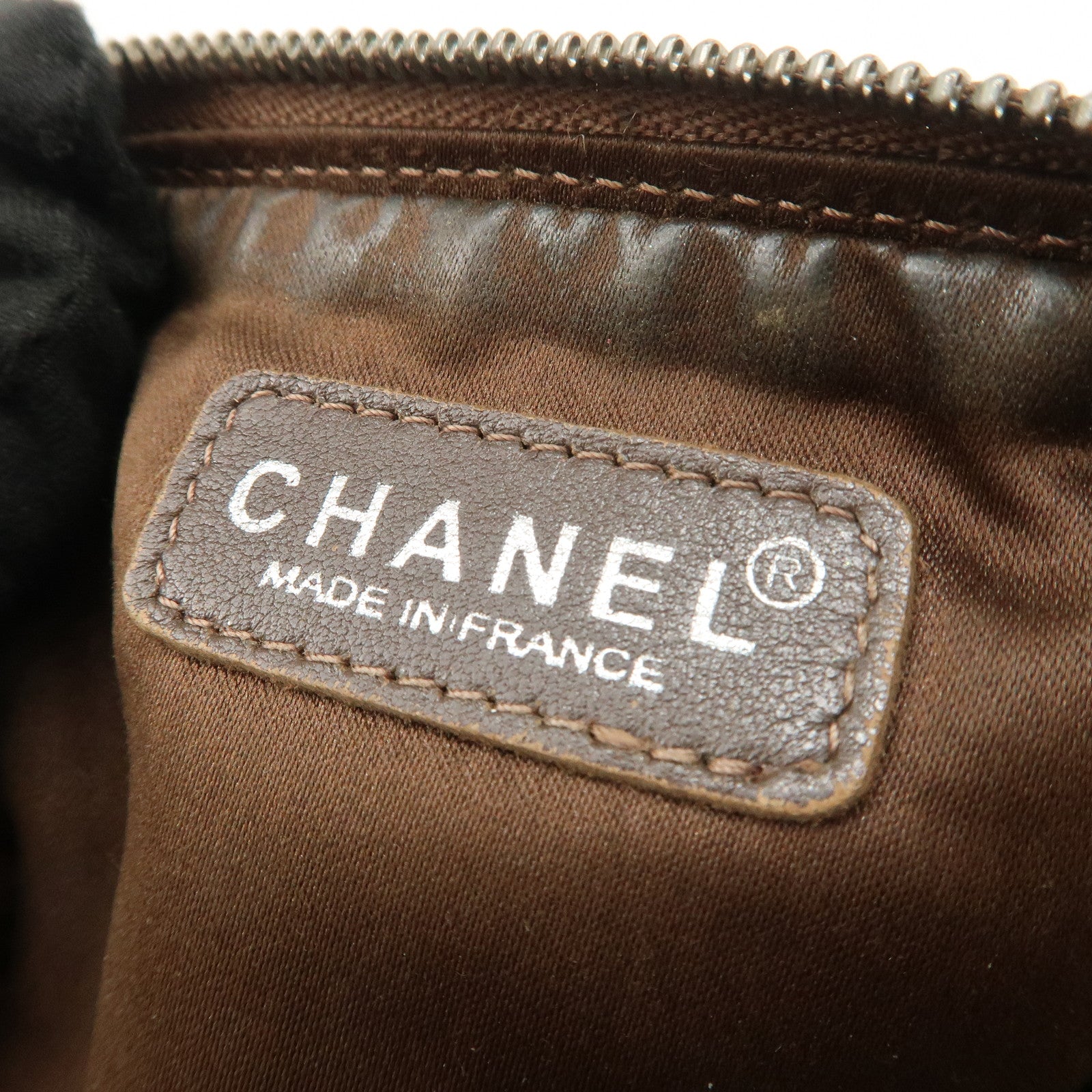 CHANEL New Travel Line Nylon Jacquard Cosmetic Pouch Khaki