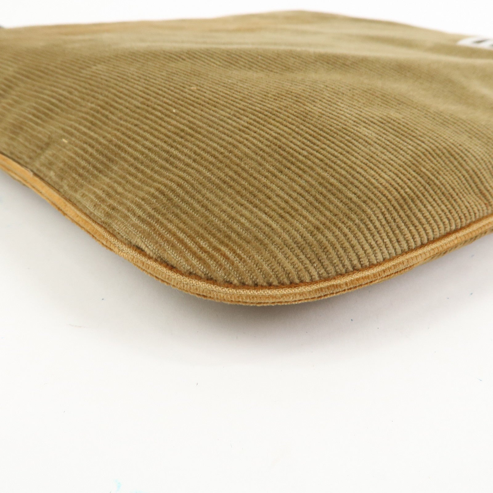 FENDI Corduroy Leather Shoulder Bag Brown 26733