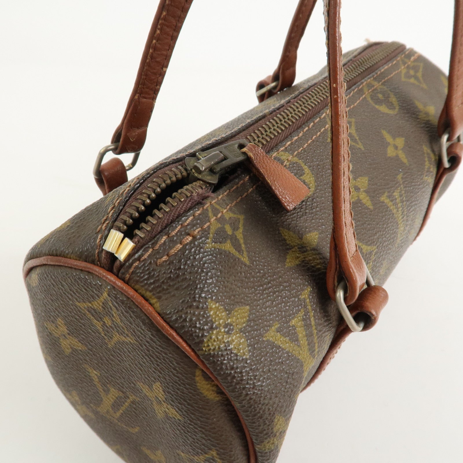 Louis Vuitton Monogram Papillon 26 Hand Bag Old Style Brown M51366