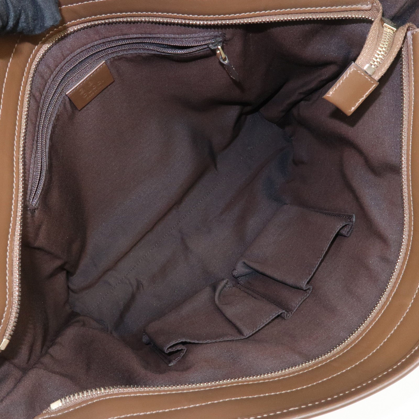 GUCCI GG Monogram Canvas Leather 2Way Tote Bag Beige Brown 388929