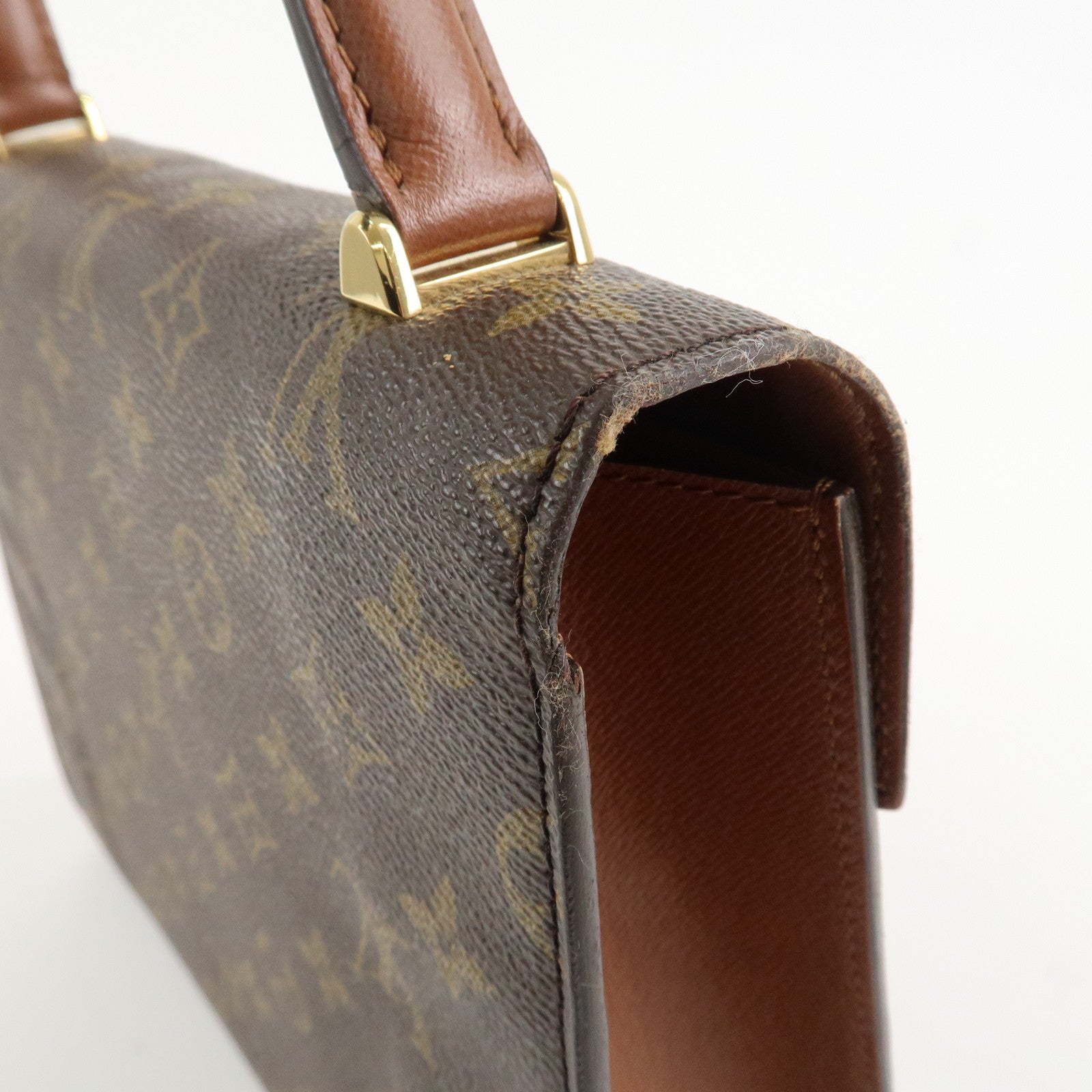 Louis Vuitton Monogram Canvas Malesherbes Hand Bag Brown M51379 Used