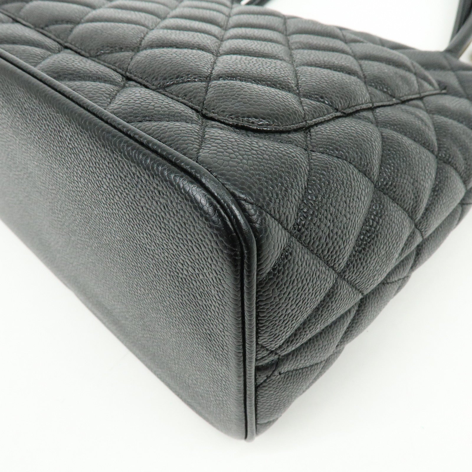 CHANEL Matelasse COCO Mark Medallion Caviar Skin Tote Bag A01804