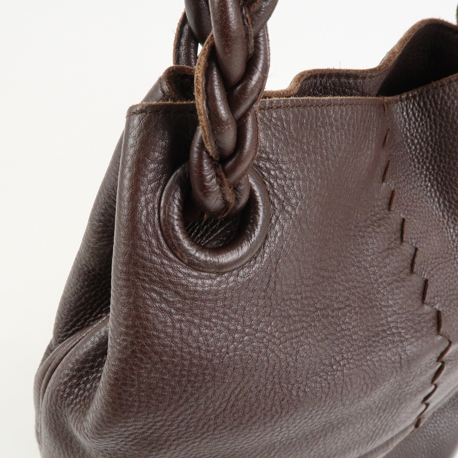 BOTTEGA VENETA Cervo Leather 2WAY Bag Shoulder Bag Hand Bag Brown