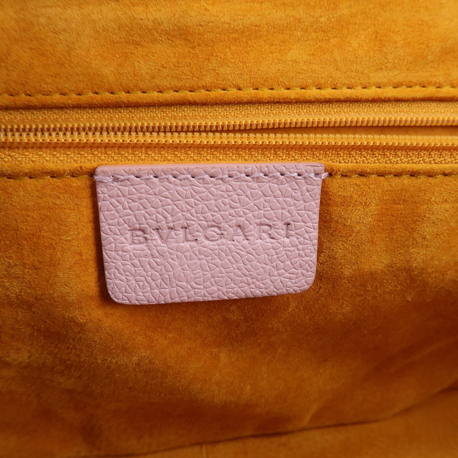 BVLGARI Logo Leather Shoulder Bag Hand Bag Pink
