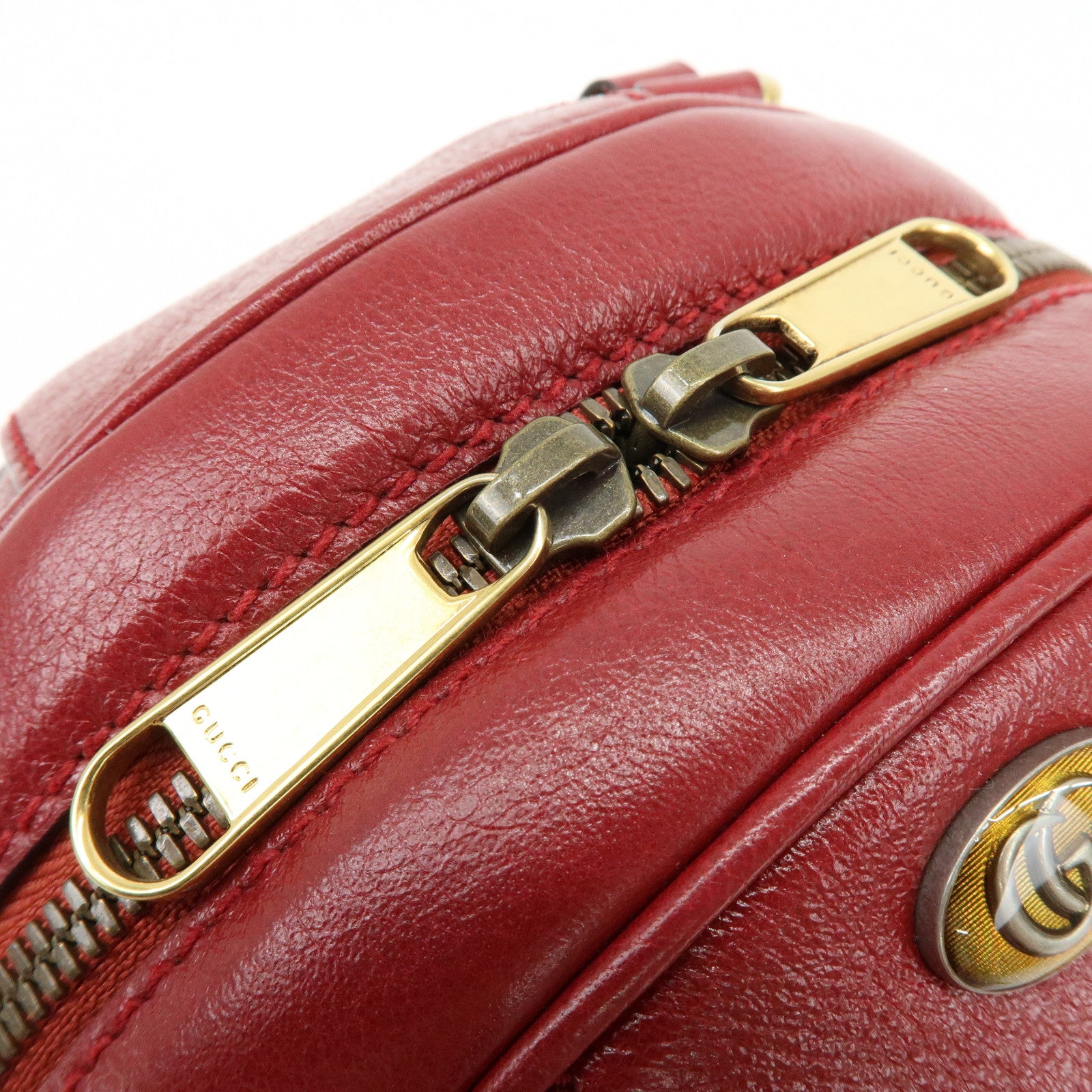 GUCCI Leather Basketball Shaped Mini Hand Shoulder Bag Red 547855