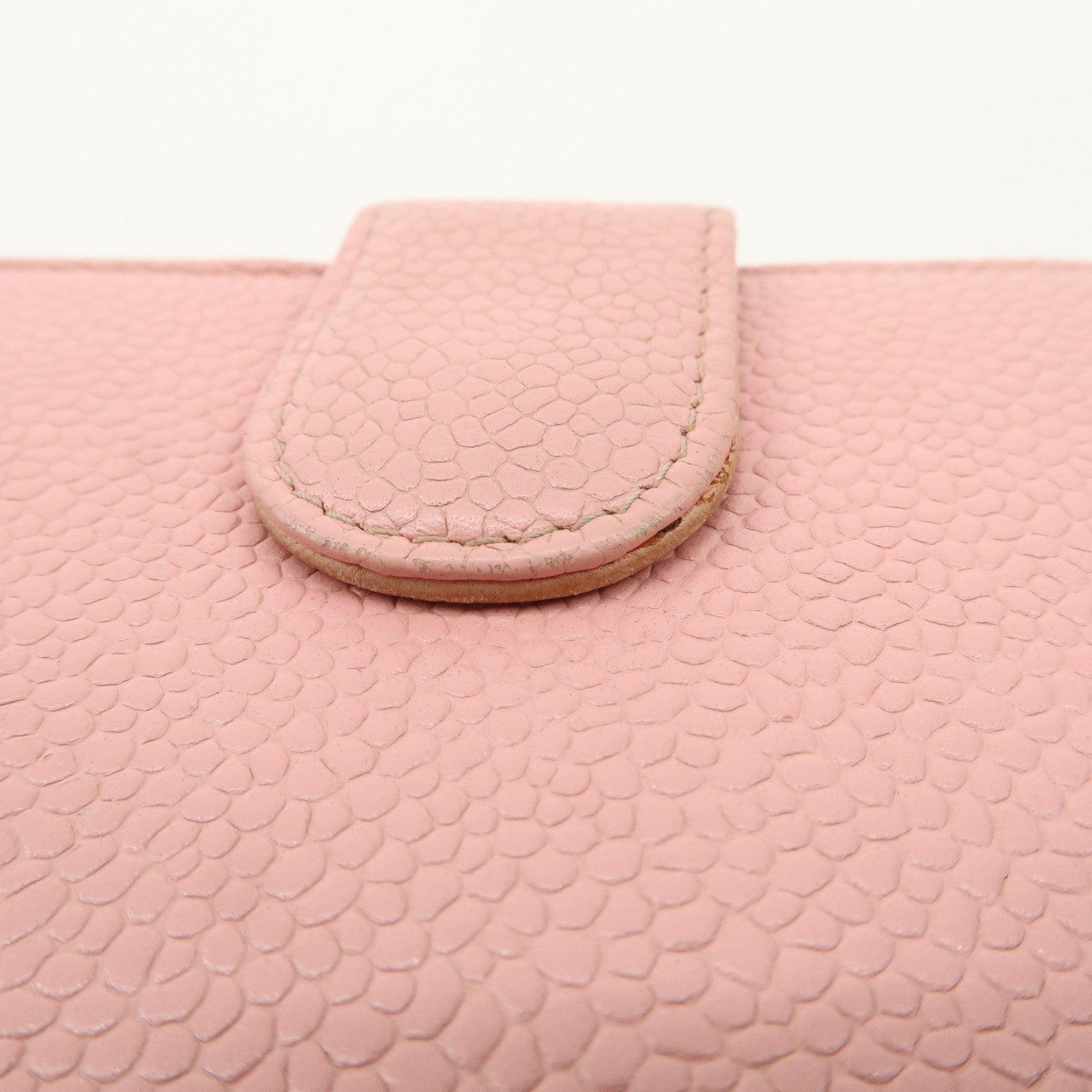 CHANEL COCO Mark Caviarskin Bi-fold Wallet Compact Wallet Pink