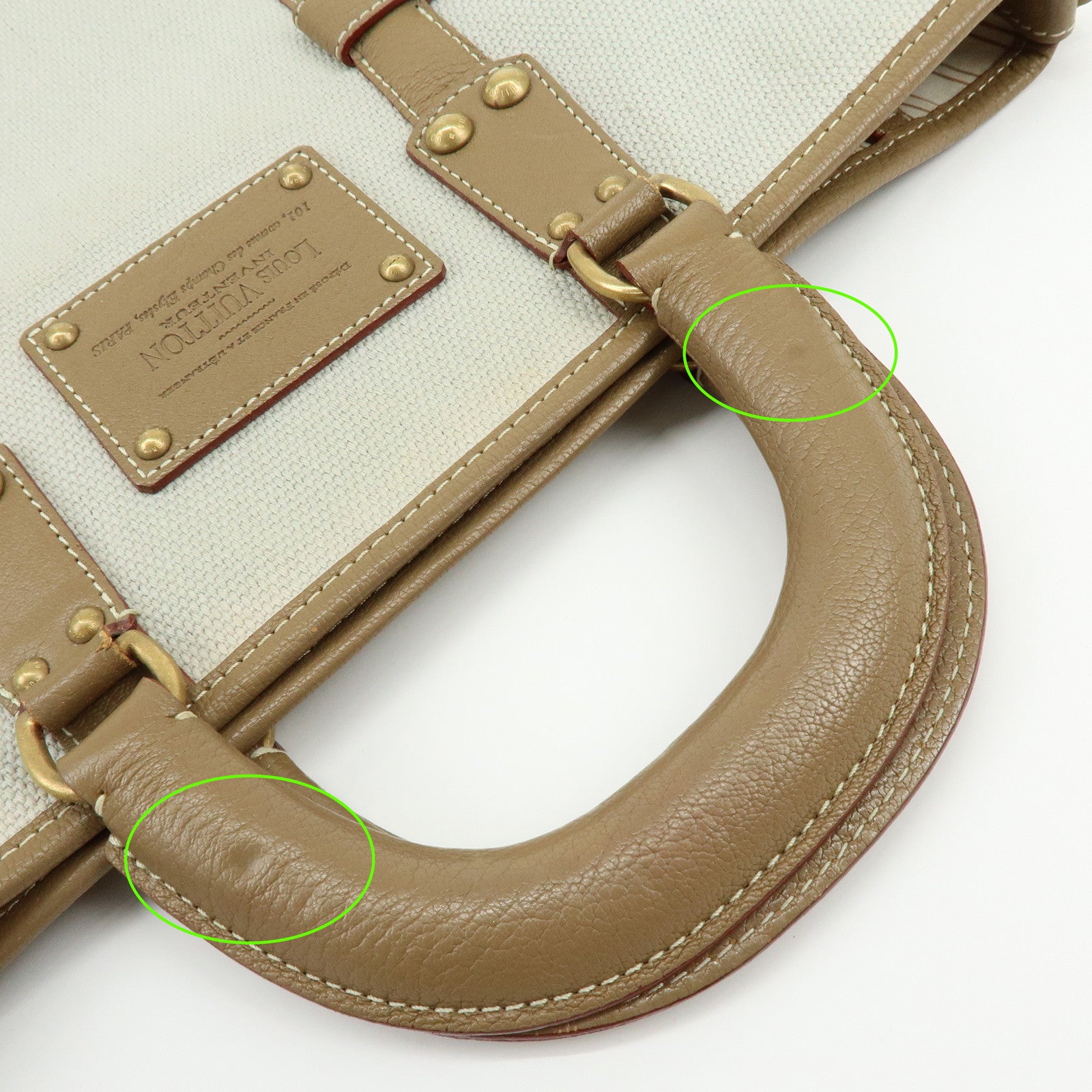 Louis Vuitton Antigua Poaplum GM Canvas Leather Tote Bag M48831