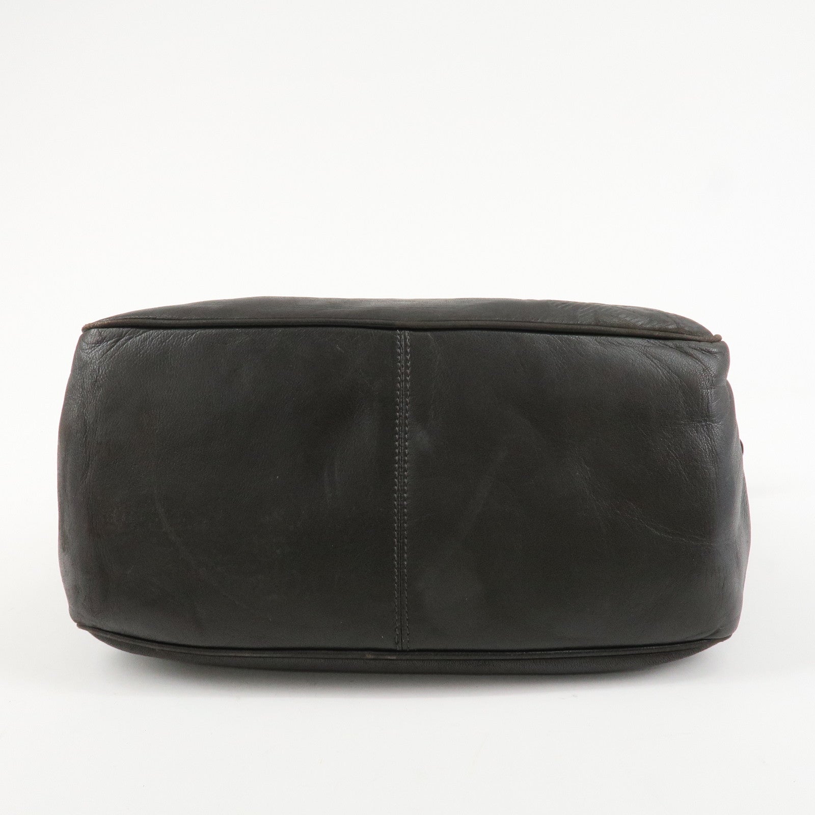 LOEWE Anagram Leather Shoulder Bag Gold Hardware Dark Brown Used