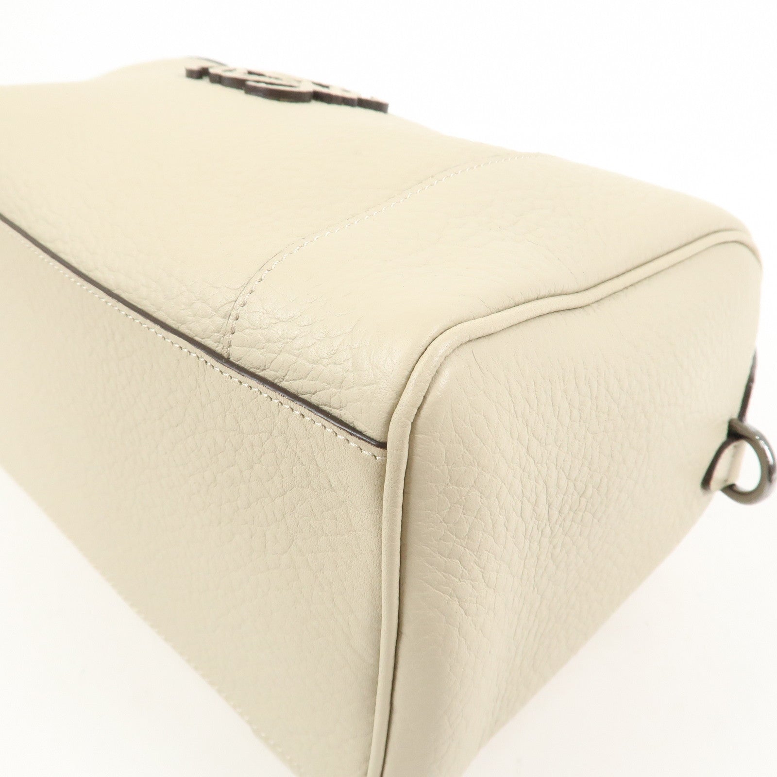 LOEWE Anagram Leather 2Way Bag Shoulder Bag Hand Bag Ivory